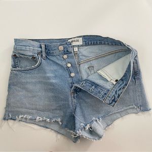 Agolde cut off jean shorts distressed denim size 27
